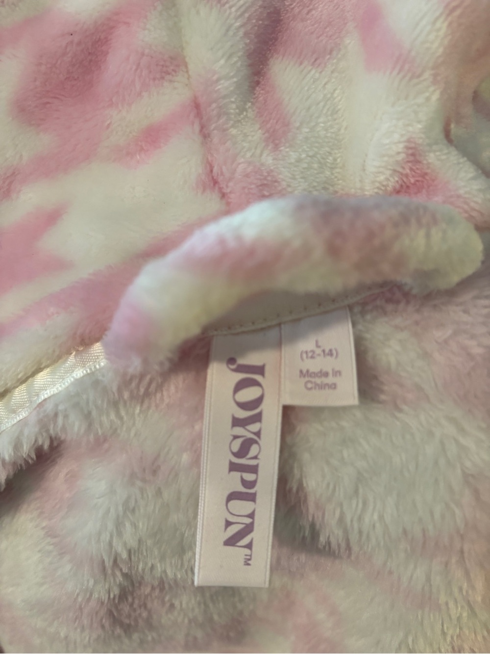 Plush Hooded Robe - Pink & White Cozy Fleece